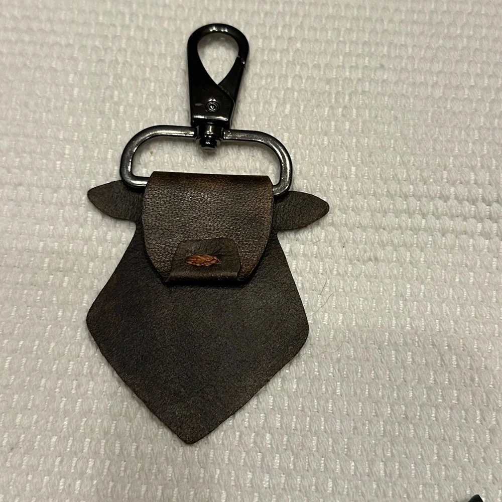 Custom Made Leather Cow Keychain - Picture 1 of 1